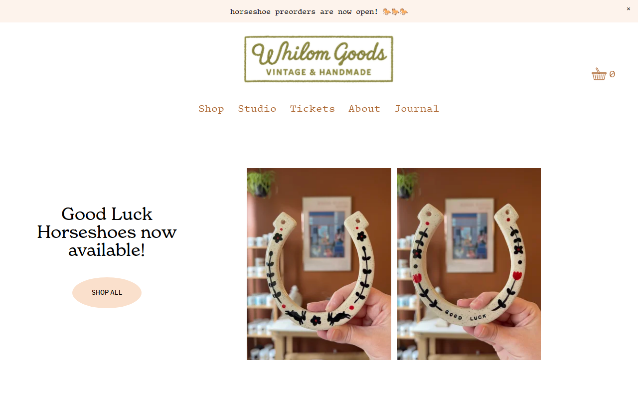 Whilom Goods website preview