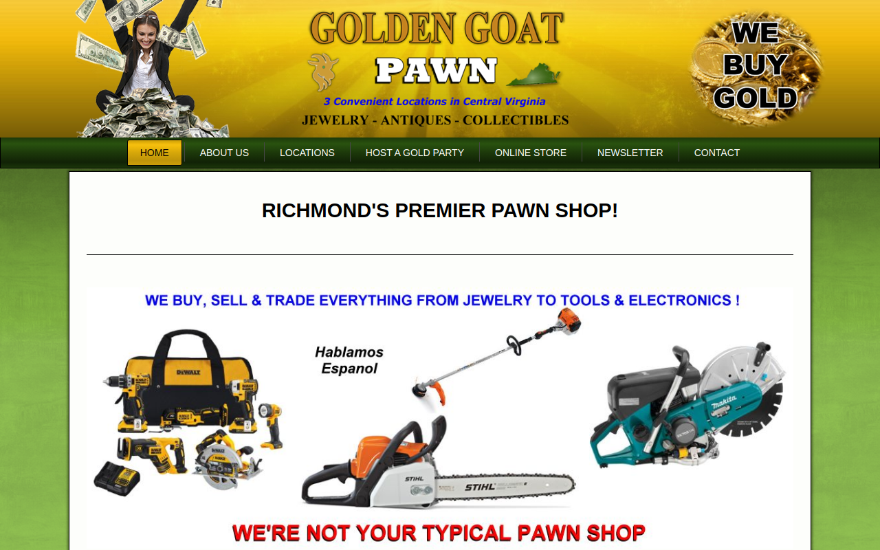 Golden Goat website preview