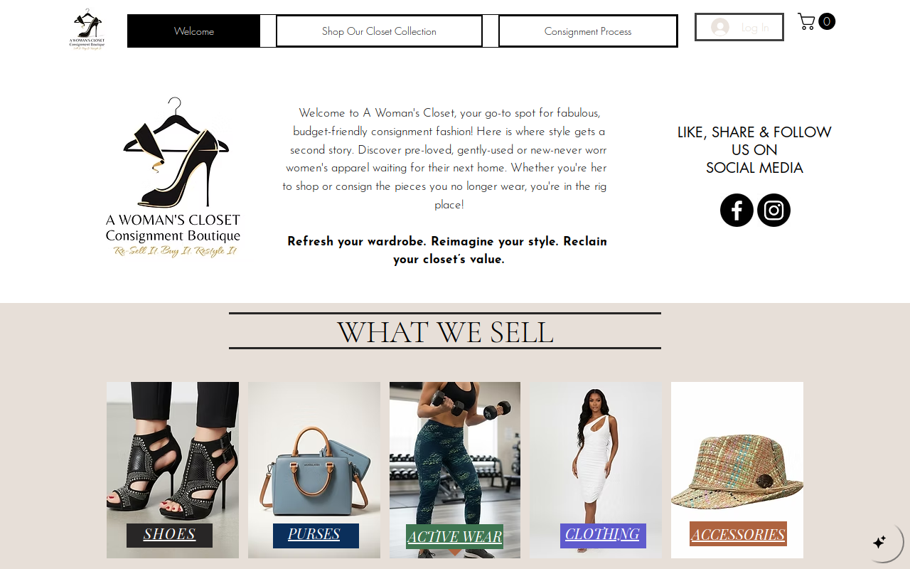 A Woman's Closet, LLC website preview