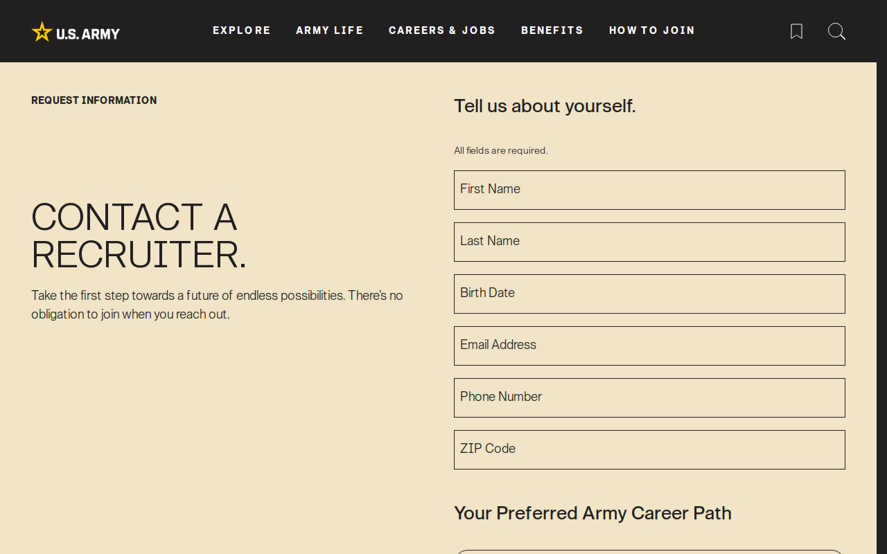 GoArmy Mechanicsville website preview