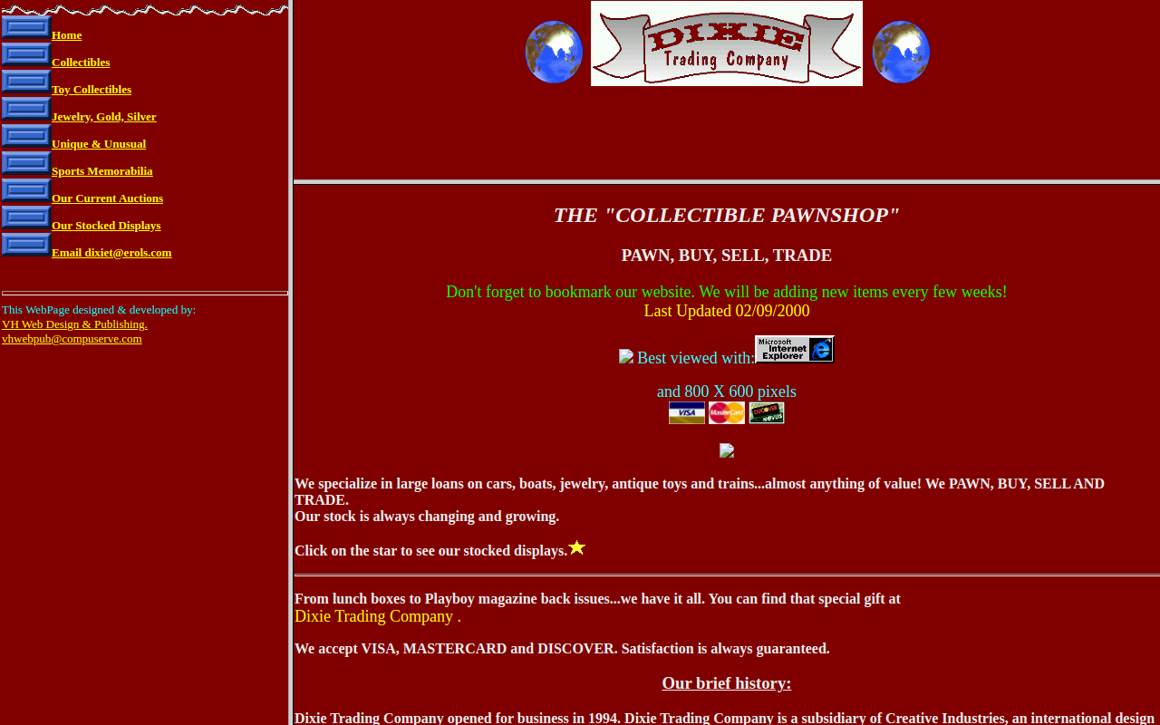 Dixie Trading Company website preview