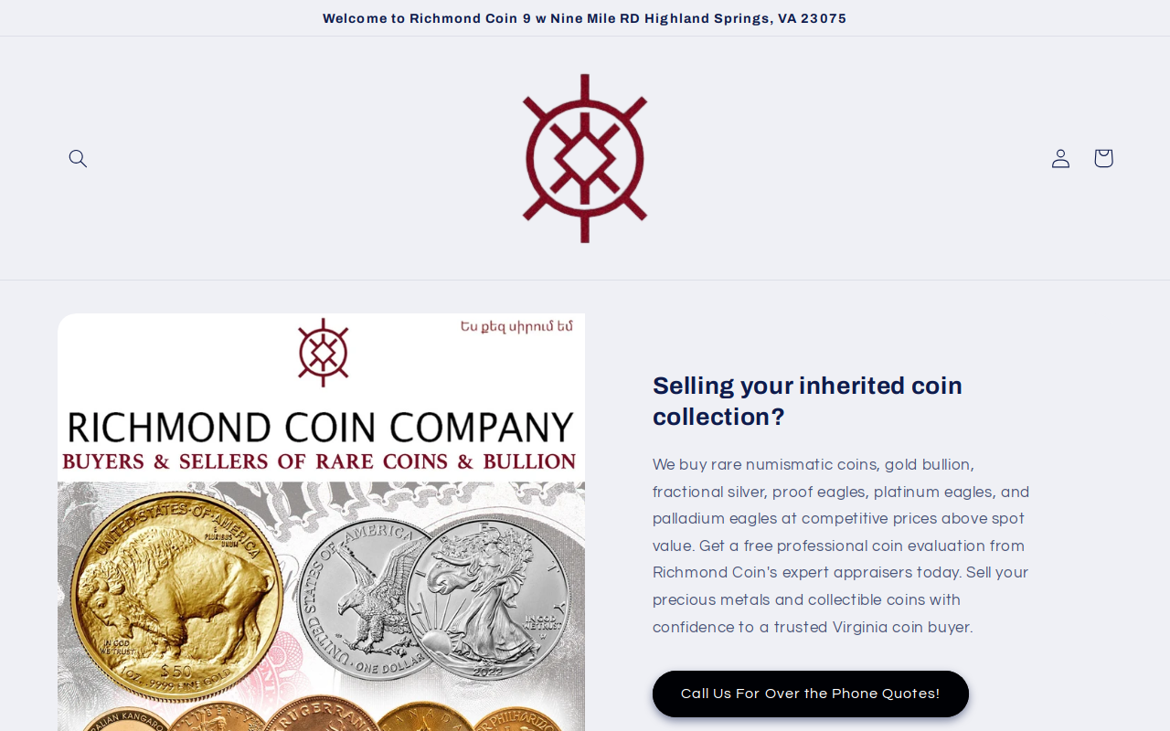 Richmond Coin Company website preview