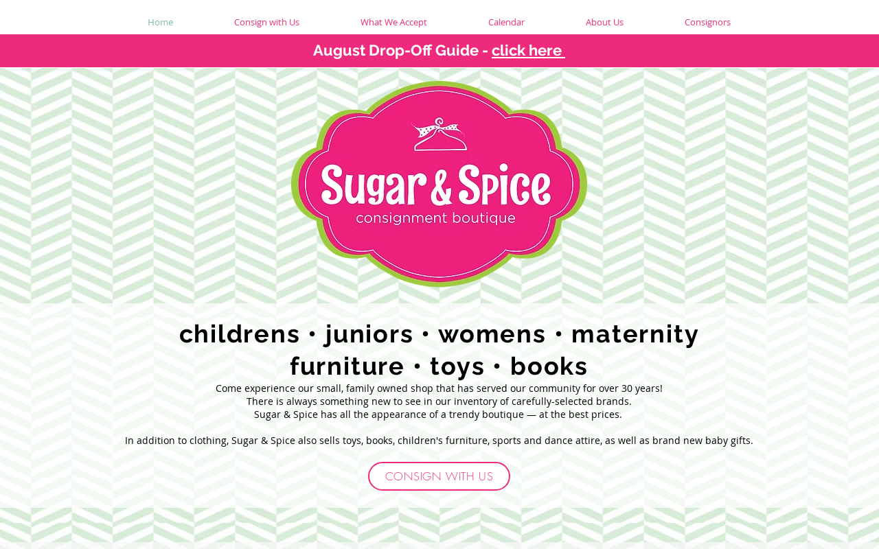 Sugar & Spice Consignment Boutique website preview