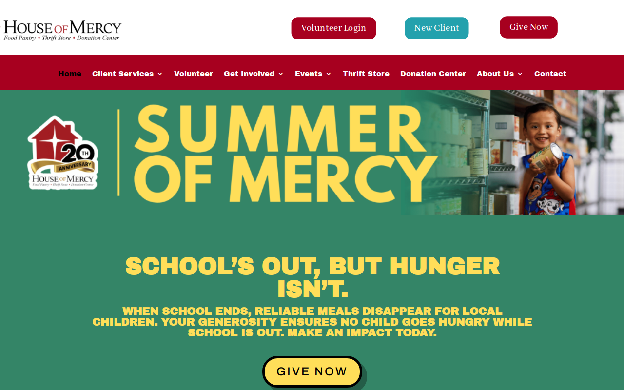 House Of Mercy Community Thrift Store website preview