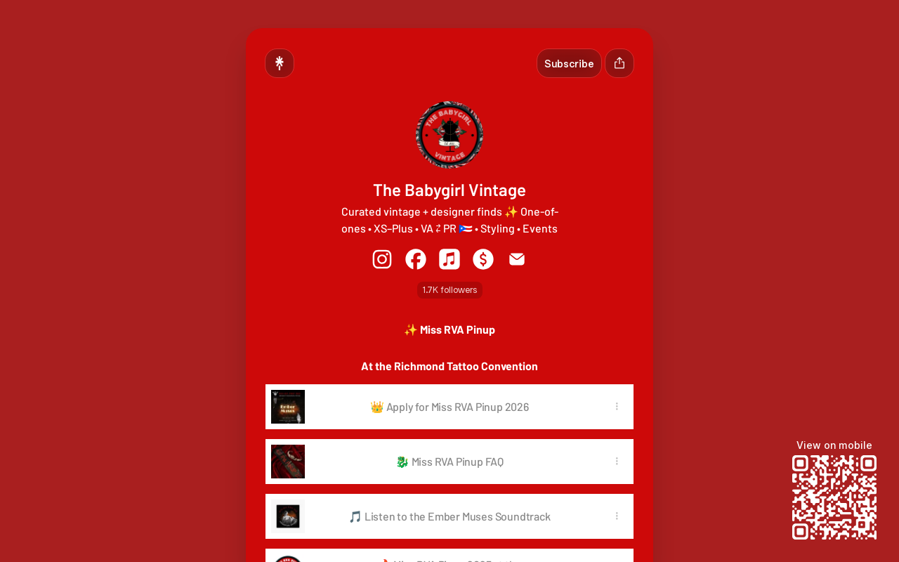 The Babygirl Vintage website preview