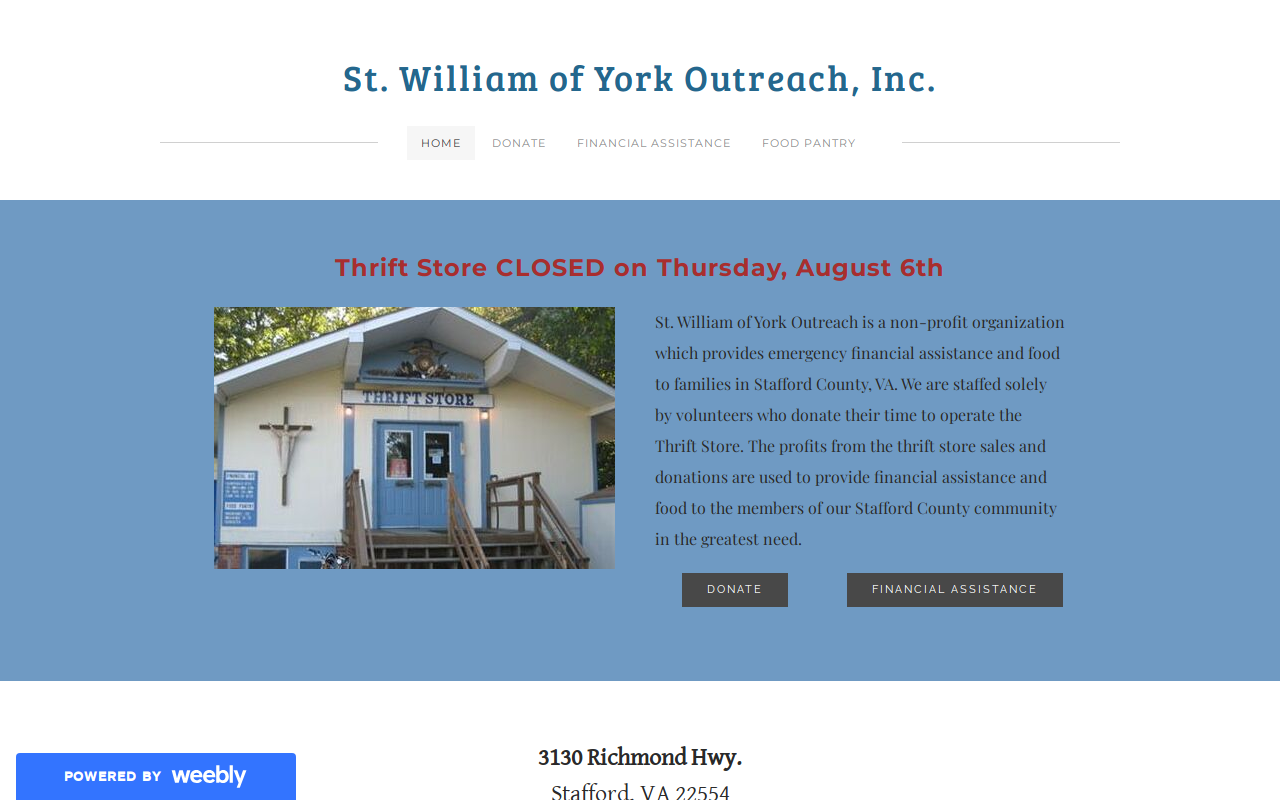 St William Of York Outreach Inc website preview