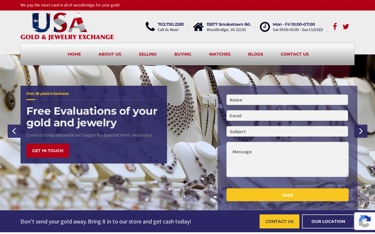 USA Gold & Jewelry Exchange website preview
