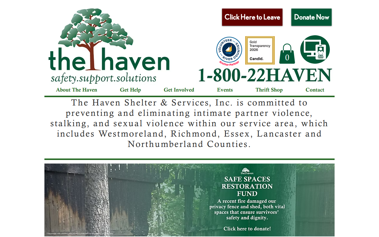 The Haven website preview