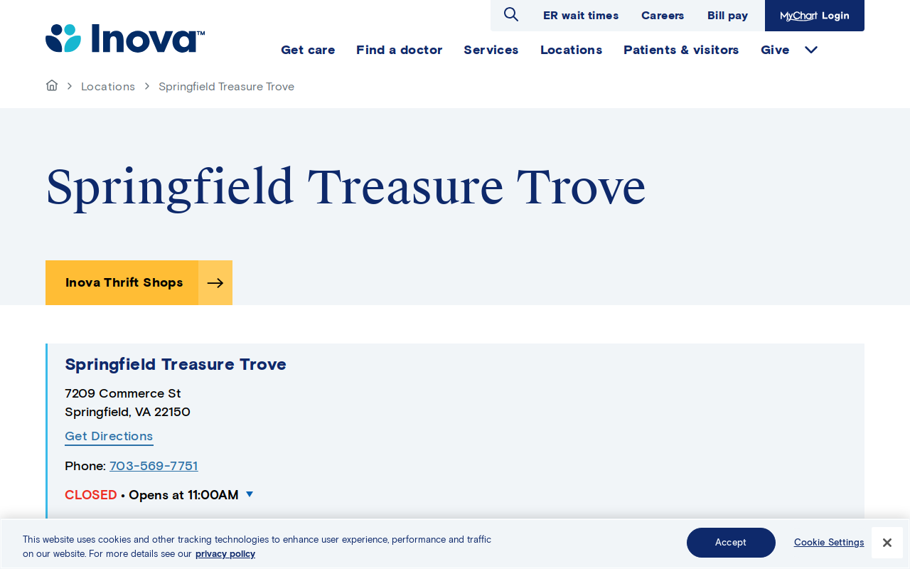 Springfield Treasure Trove website preview