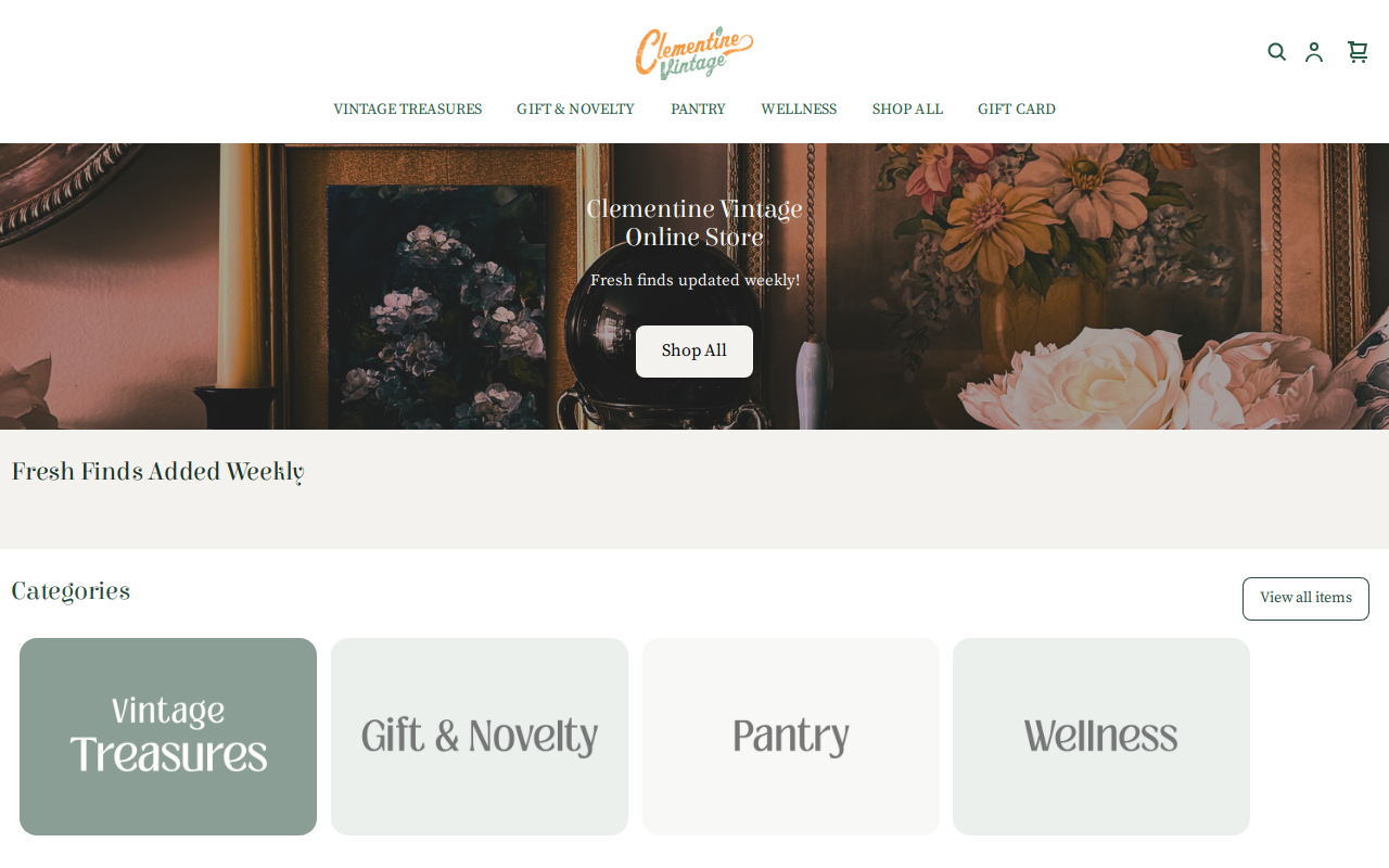 Clementine Vintage website preview