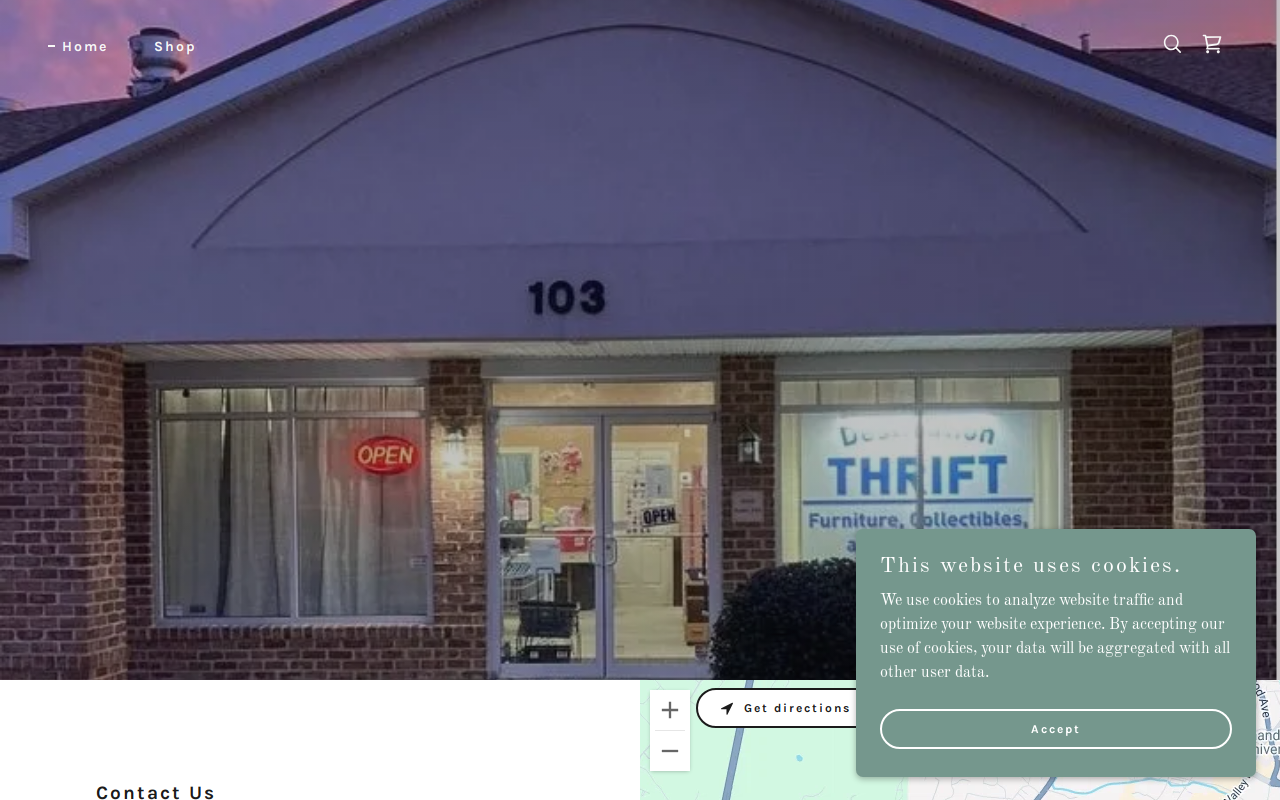 Destination Thrift website preview