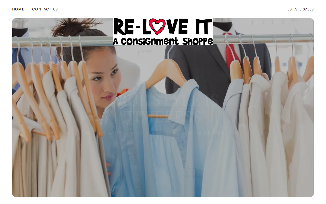 Re-Love It a Consignment Shoppe website preview