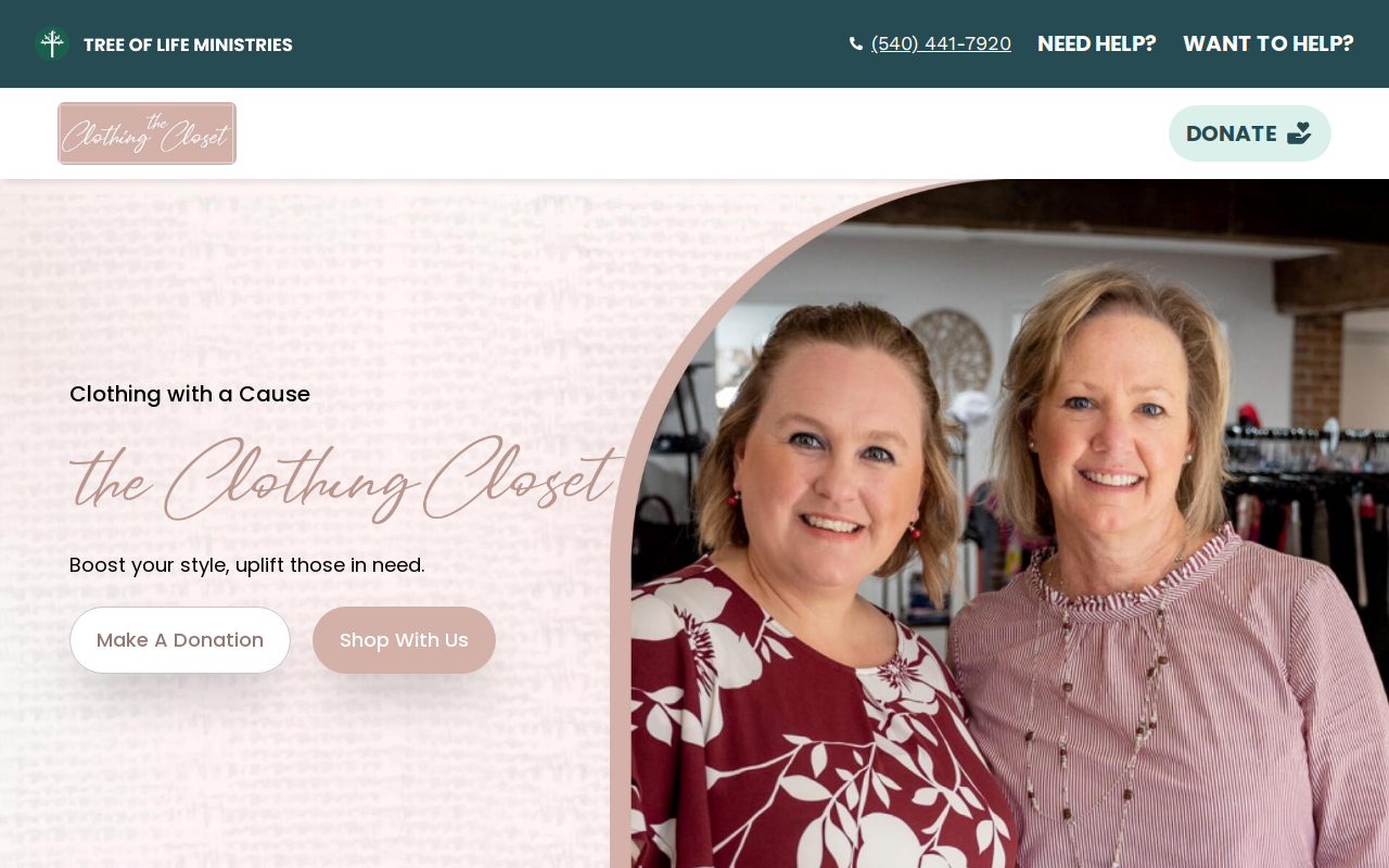 The Clothing Closet website preview