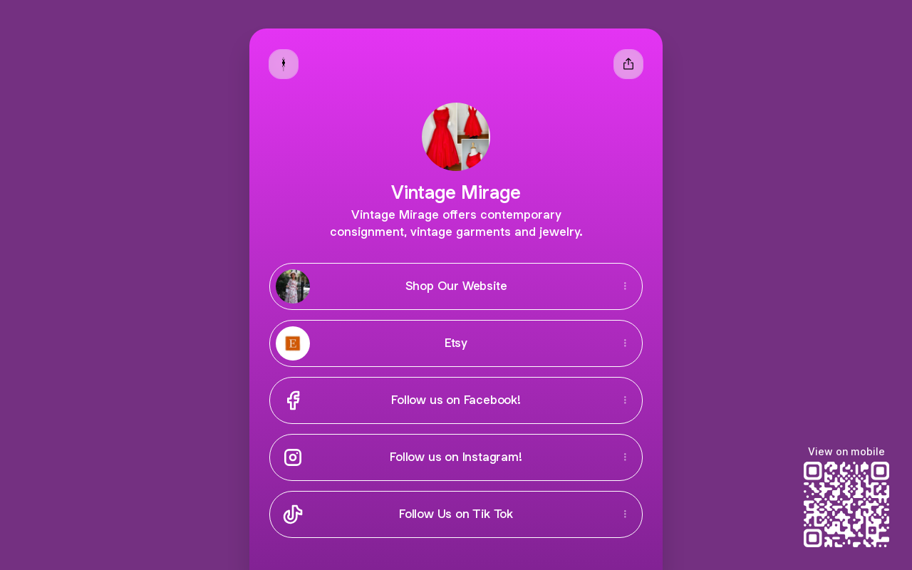 Vintage Mirage website preview