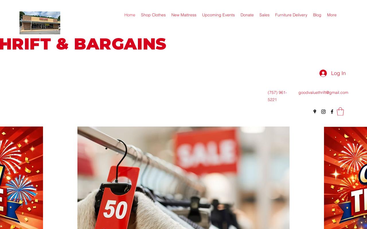 Good Value Thrift & Bargains website preview