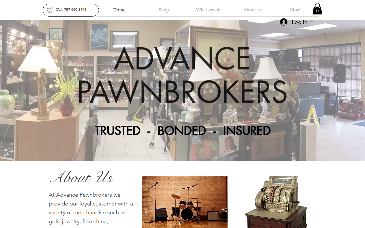 Advance Pawnbrokers website preview