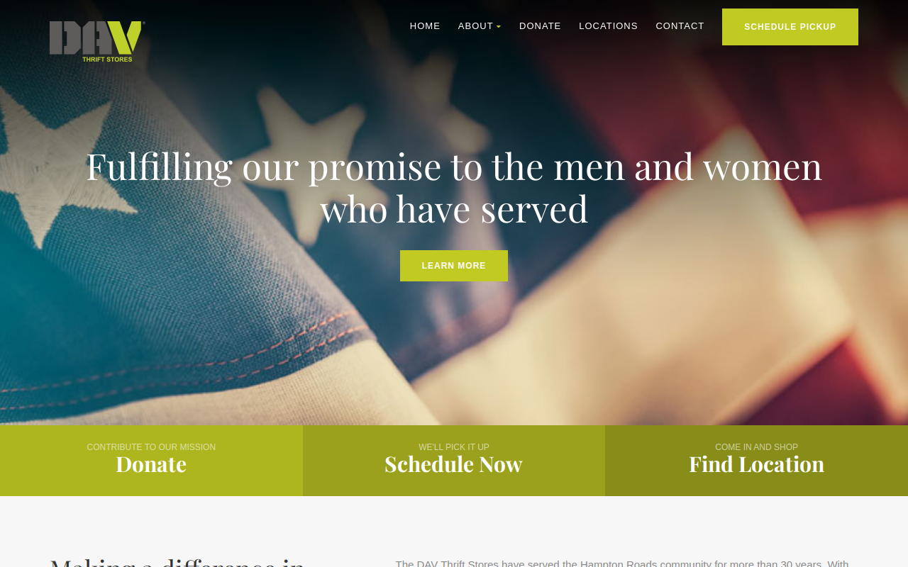 Disabled American Veterans website preview