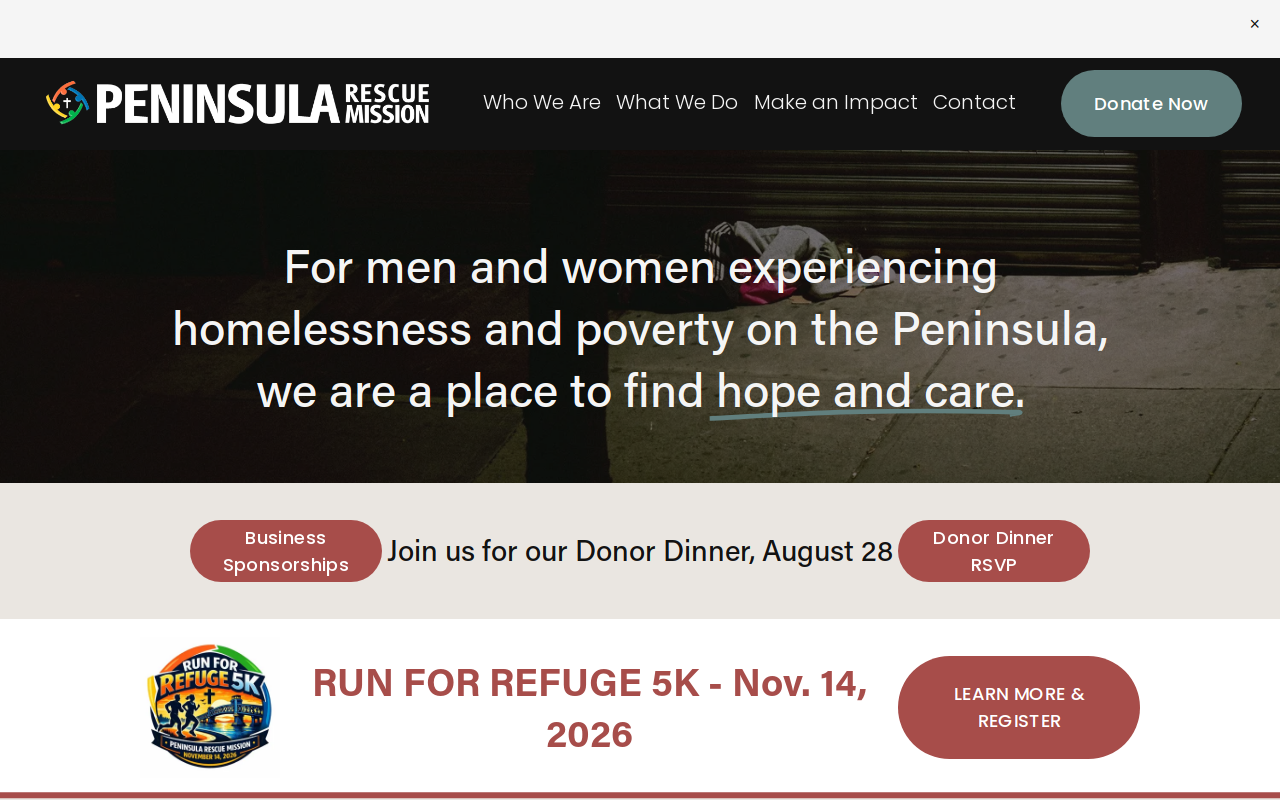 Peninsula Rescue Mission Thrift Store website preview