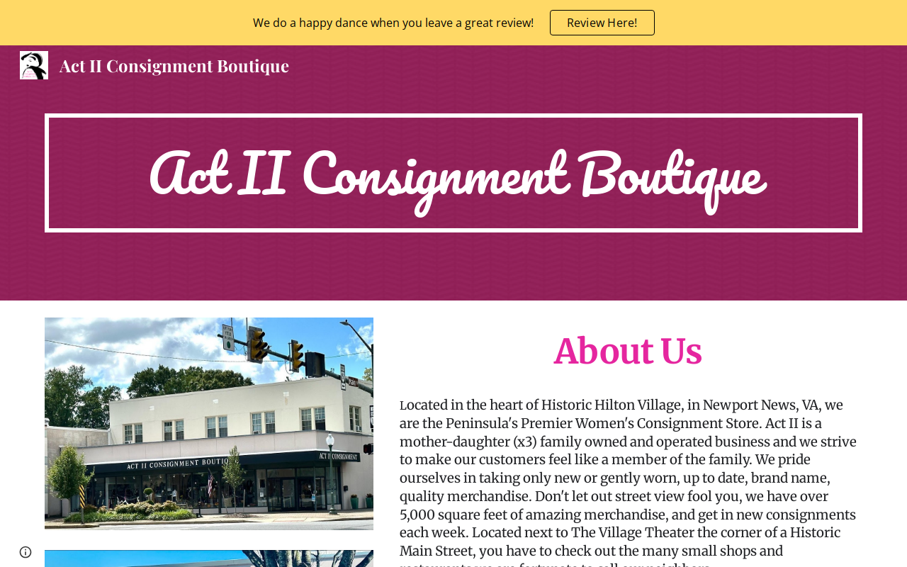 Act II Consignment Boutique website preview