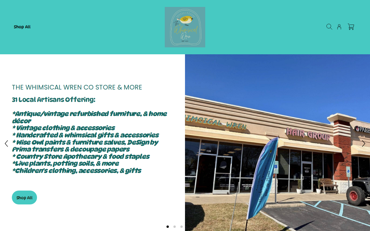 The Whimsical Wren Co Store website preview