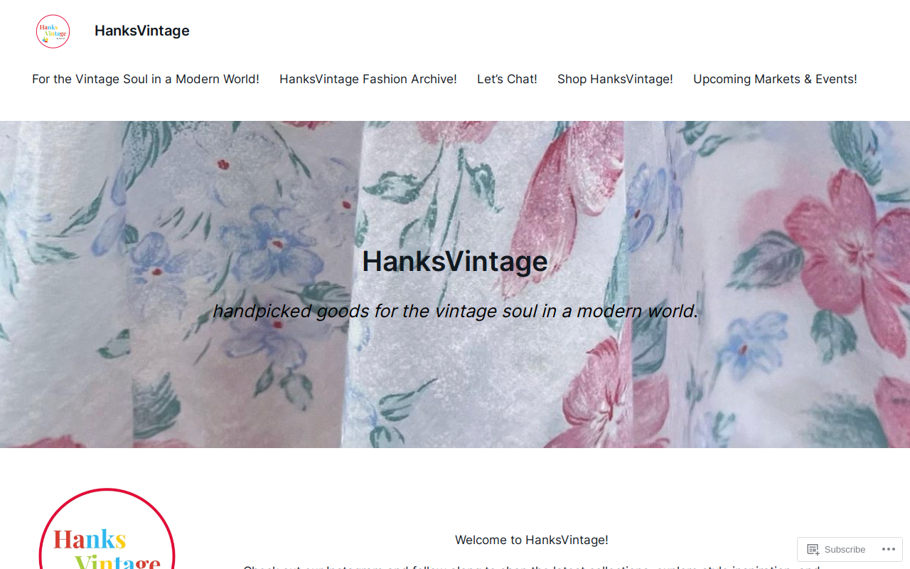 HanksVintage website preview