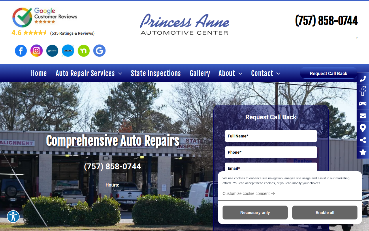 Princess Anne Thrift Store website preview