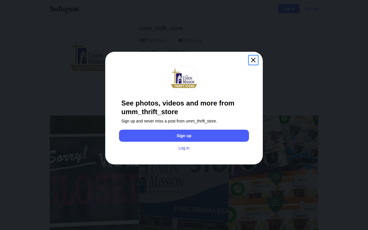 Union Mission Thrift Stores website preview