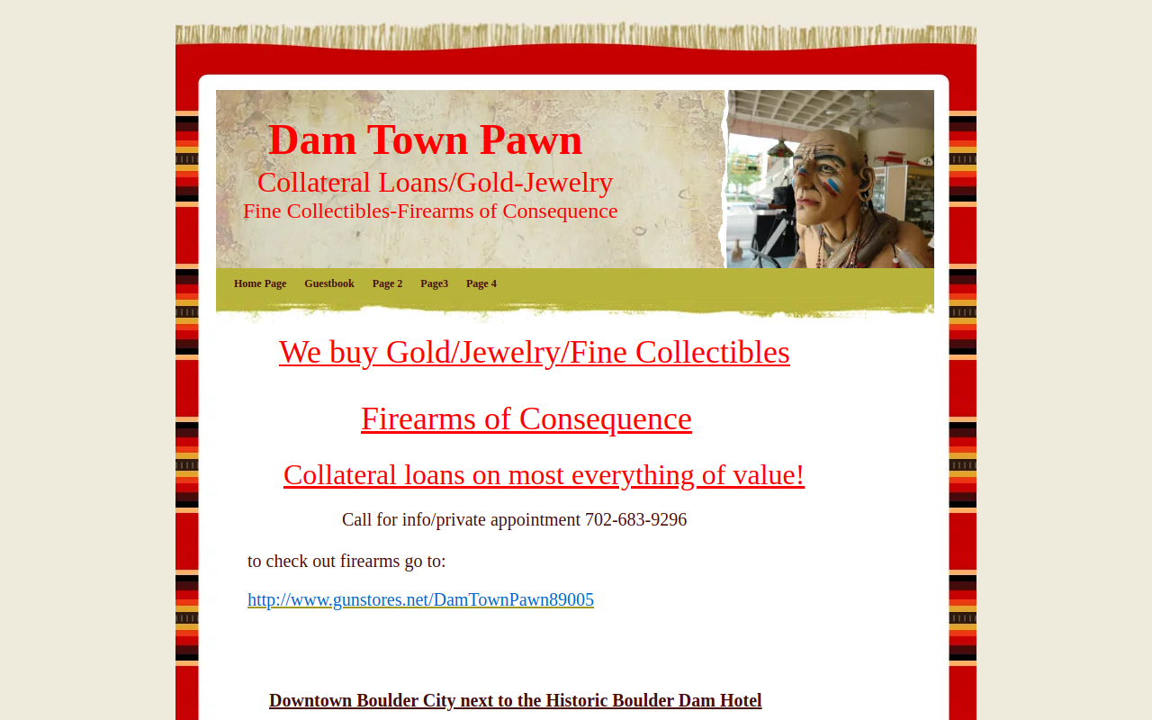 Dam Town Pawn website preview