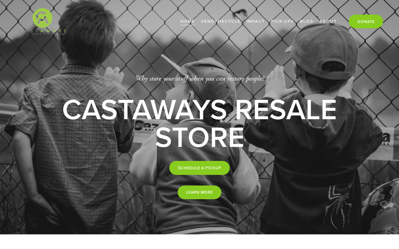 Castaways Resale Store website preview