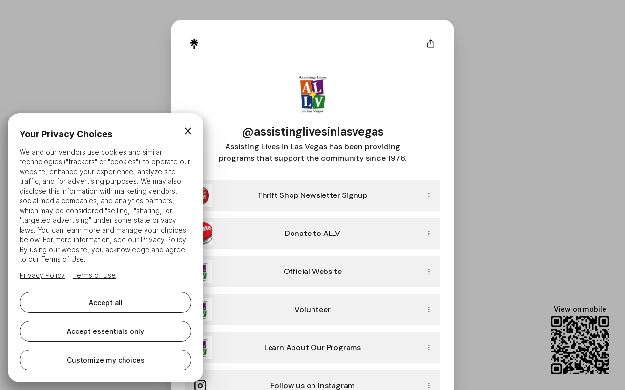 Assistance League of Las Vegas Thrift Shop website preview
