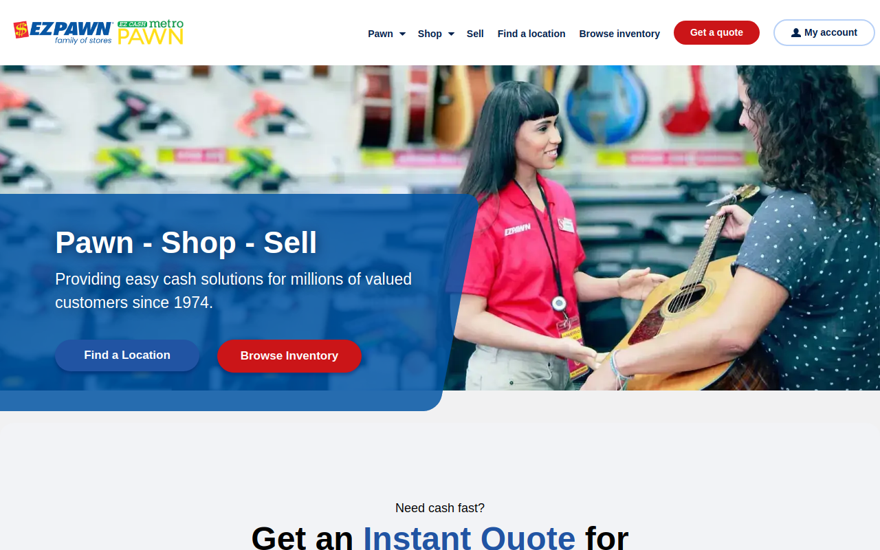 Metropawn website preview