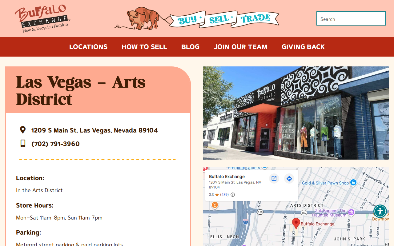 Buffalo Exchange website preview