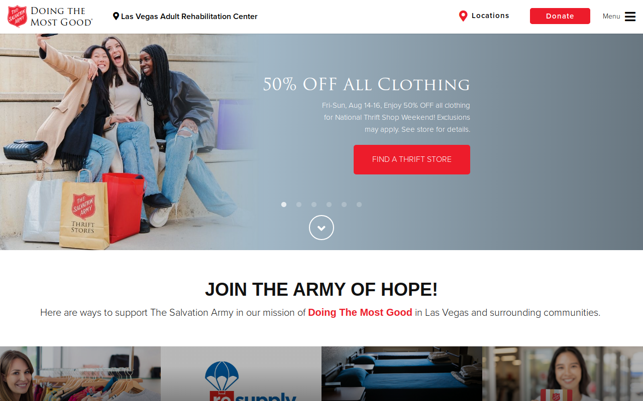 The Salvation Army Family Store and Donation Center website preview