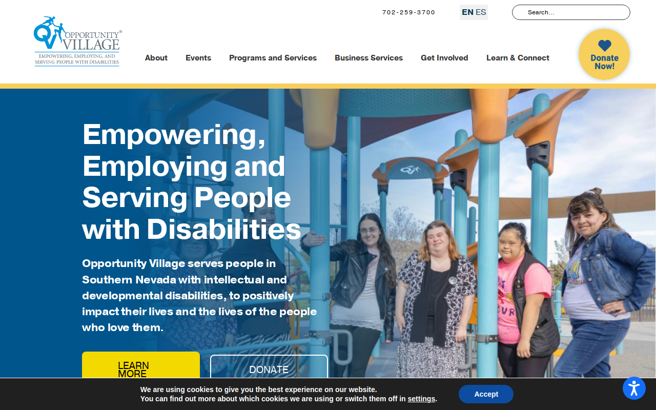 Opportunity Village Arc website preview