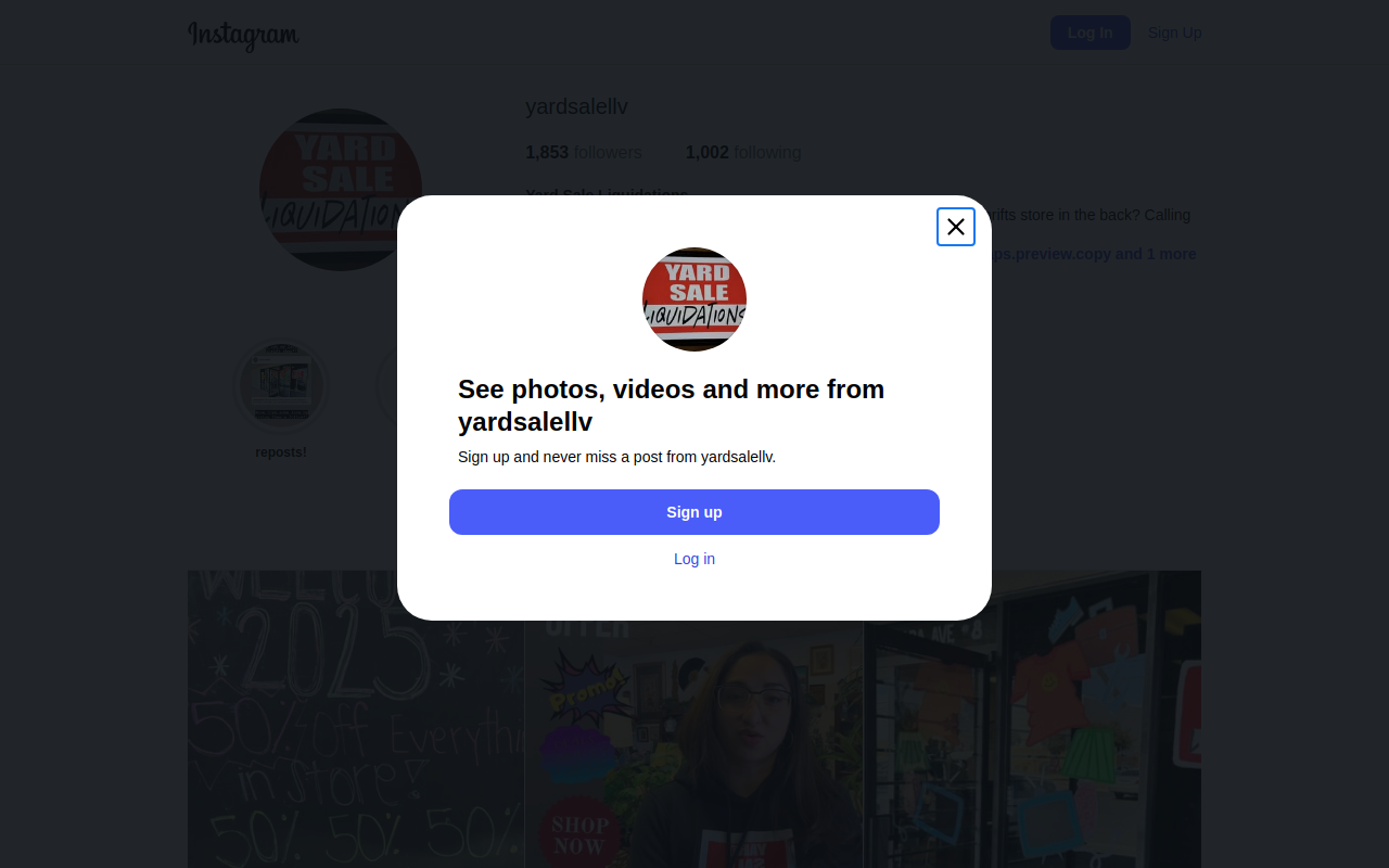 Yard Sale Store website preview