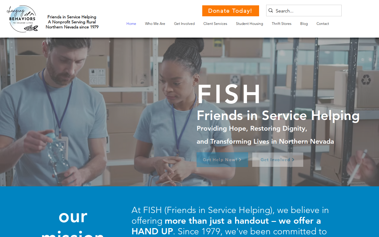Fish Thrift Store - Carson City website preview