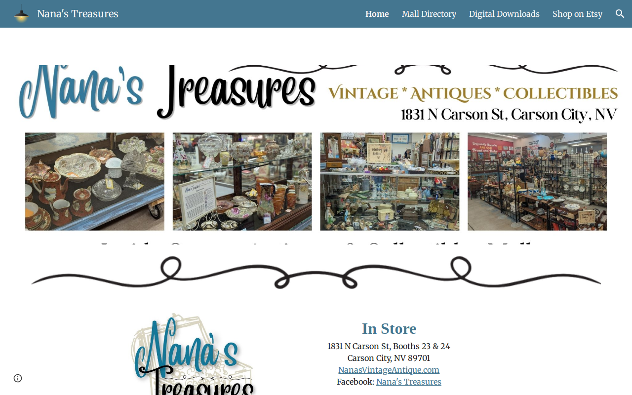 Nana's Treasures website preview