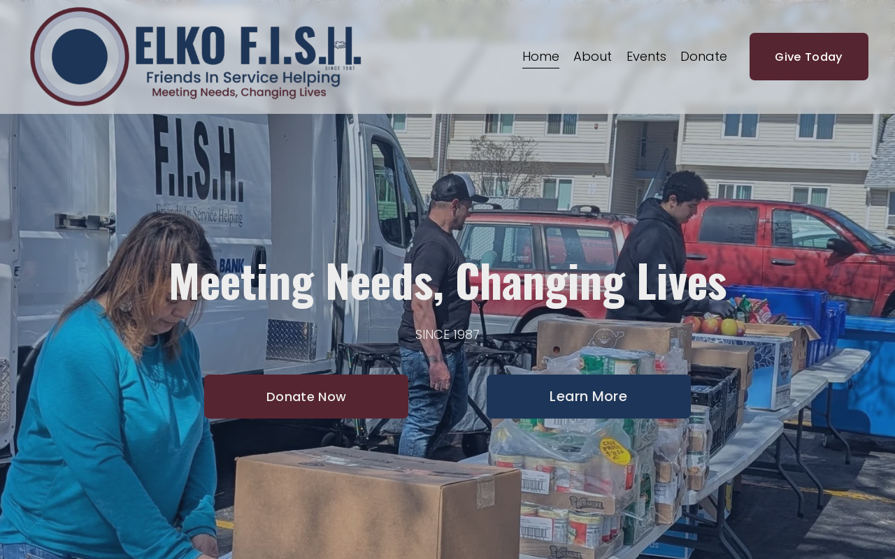 F.I.S.H. Thrift Store and Client Services website preview