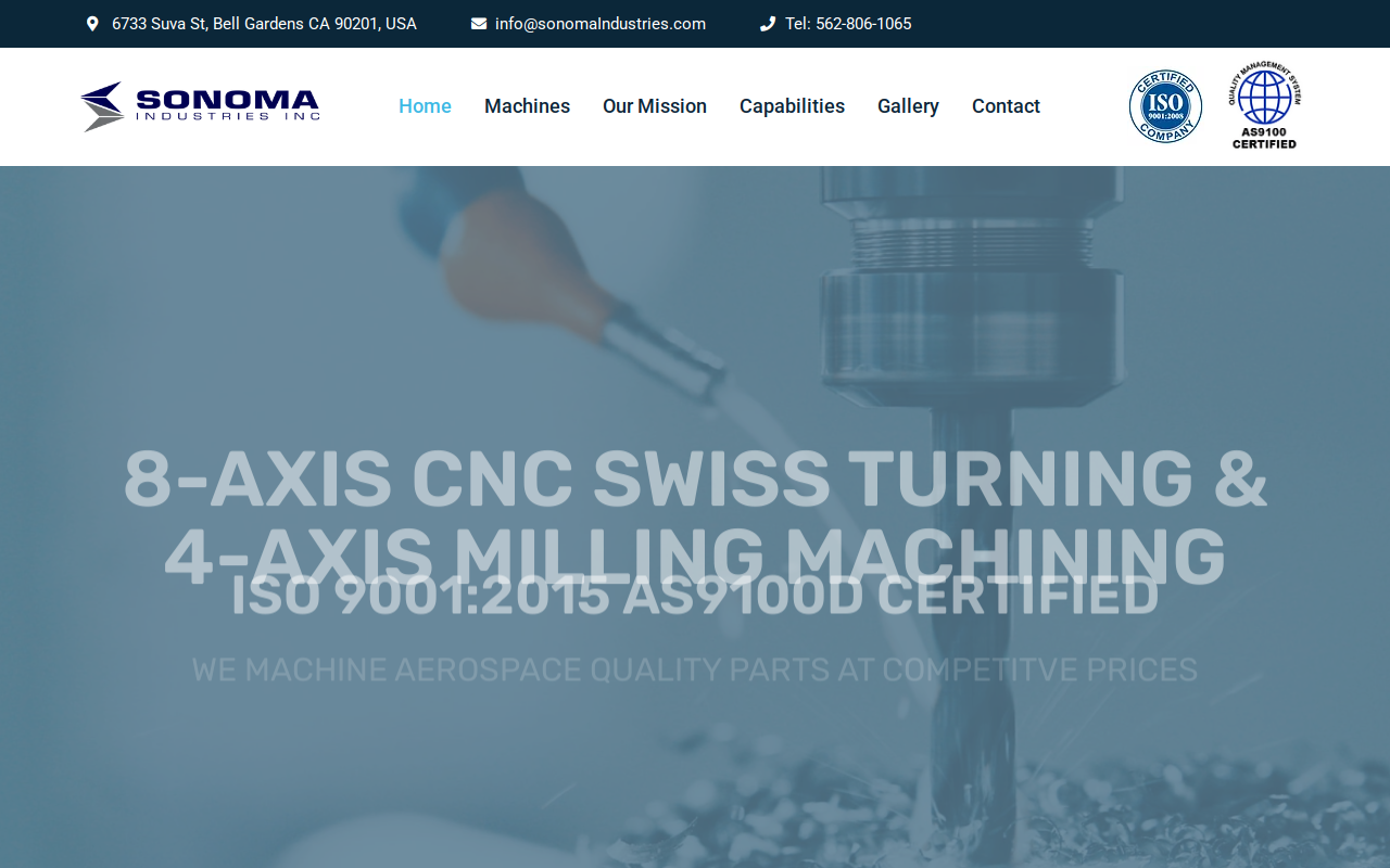 Sonoma Industries website preview