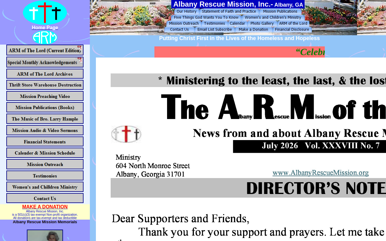 Albany Rescue Mission Thrift website preview