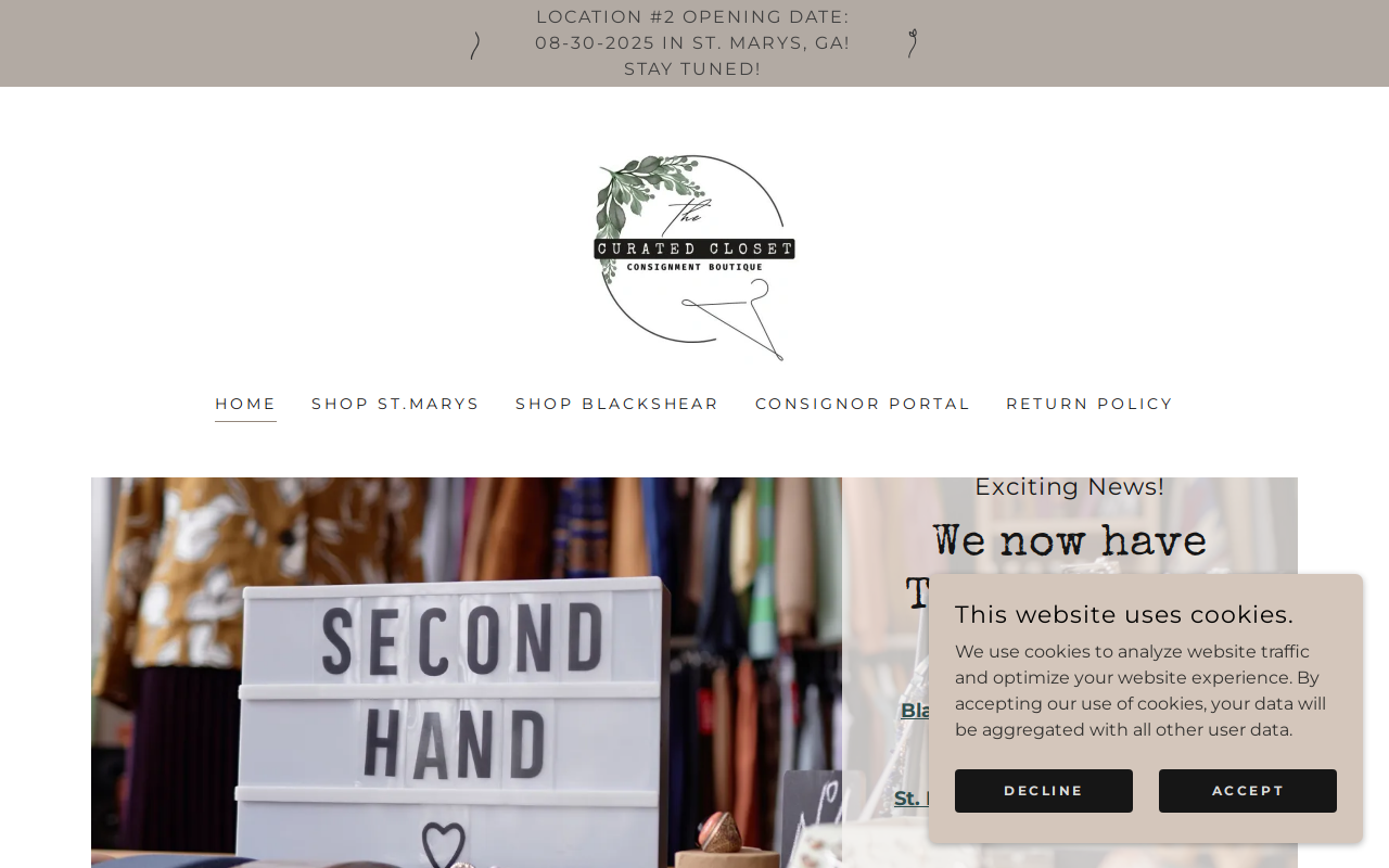 The Curated Closet website preview