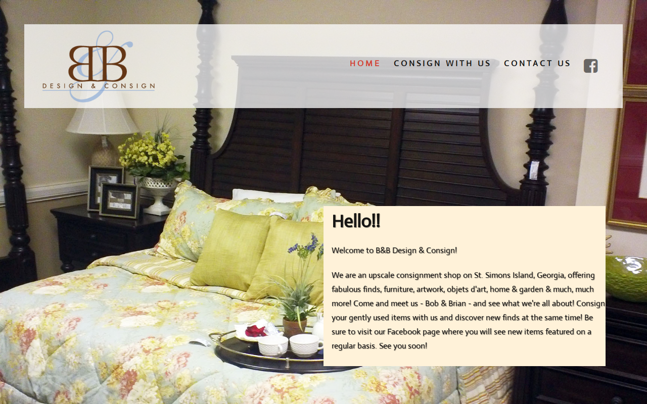 B & B Design & Consign website preview