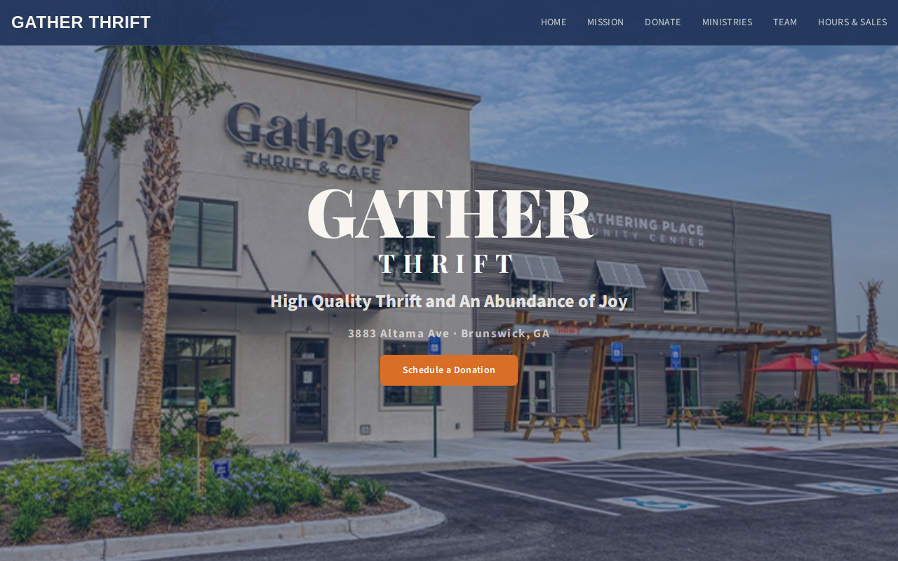 Gather Thrift and Cafe website preview