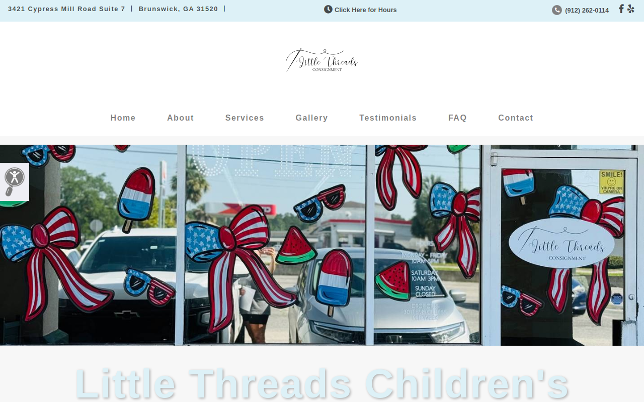 Little Threads Children’s Consignment website preview