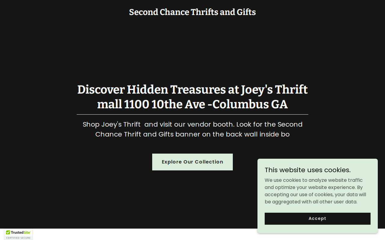 Second Chance Thrifts and Gifts website preview