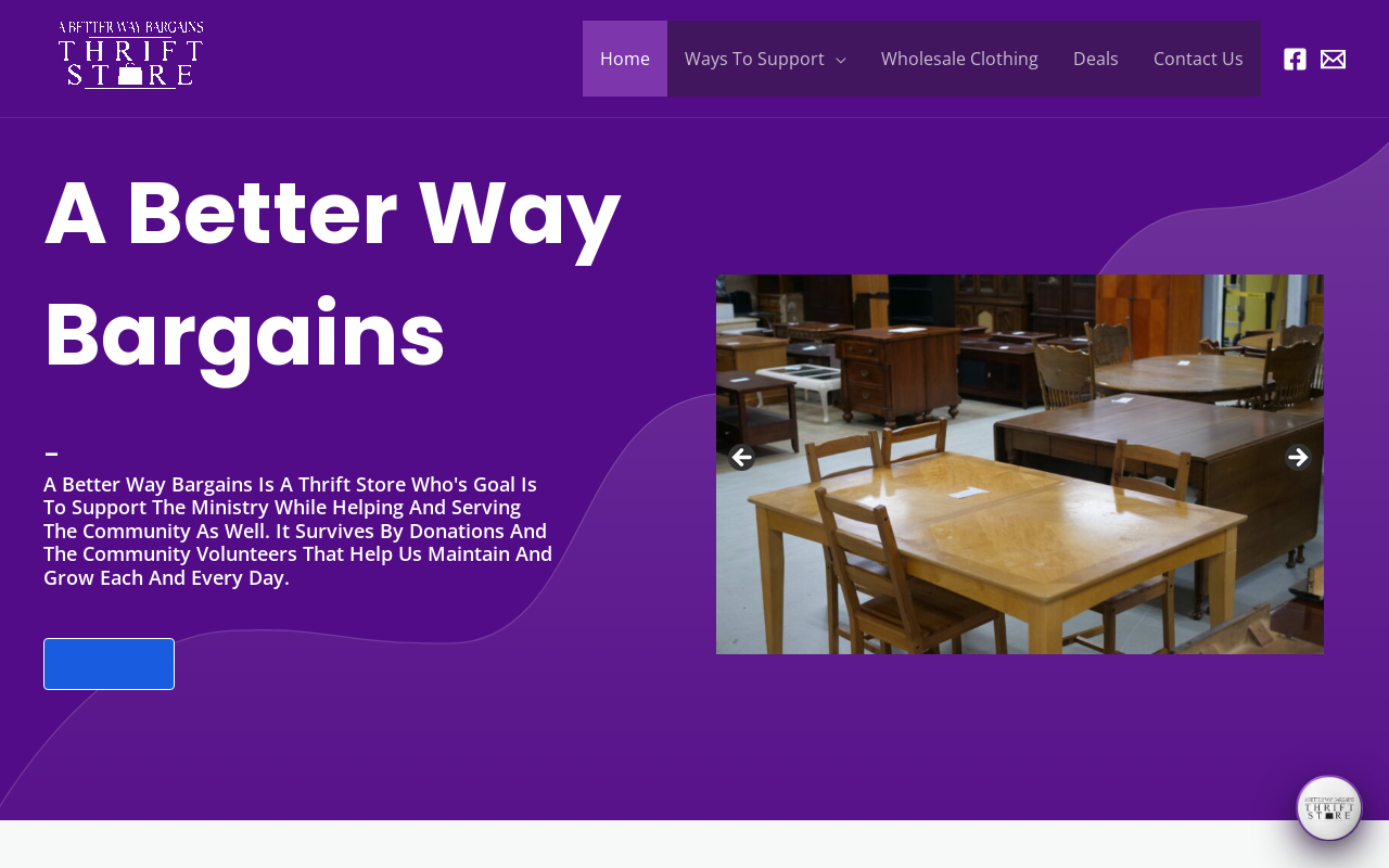A Better Way Bargains website preview
