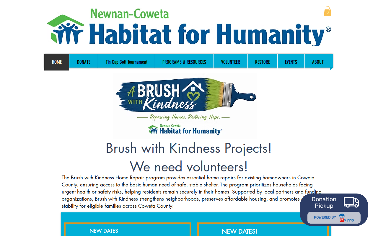 Newnan-Coweta Habitat for Humanity ReStore website preview