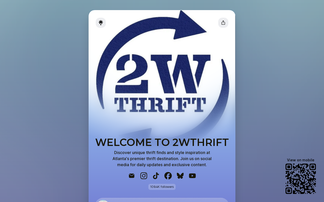 2W Thrift Store website preview
