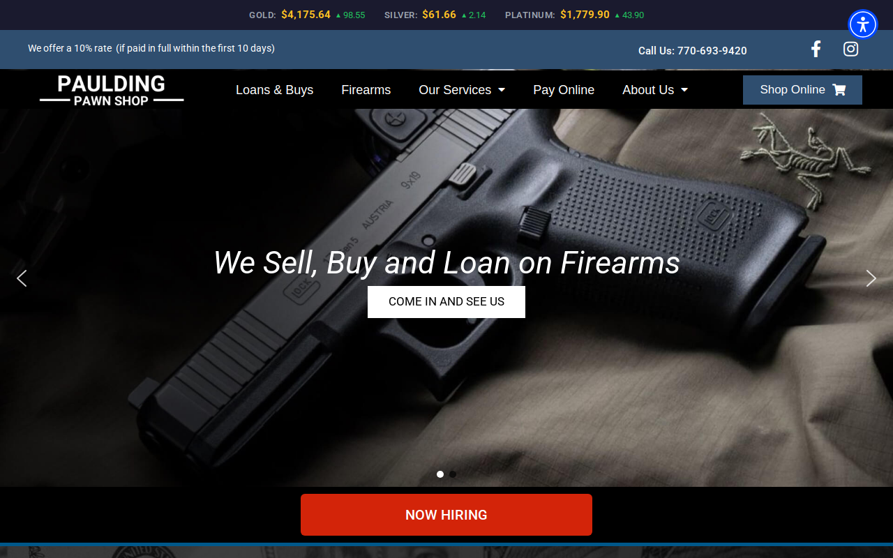 Paulding Pawn N Shop website preview