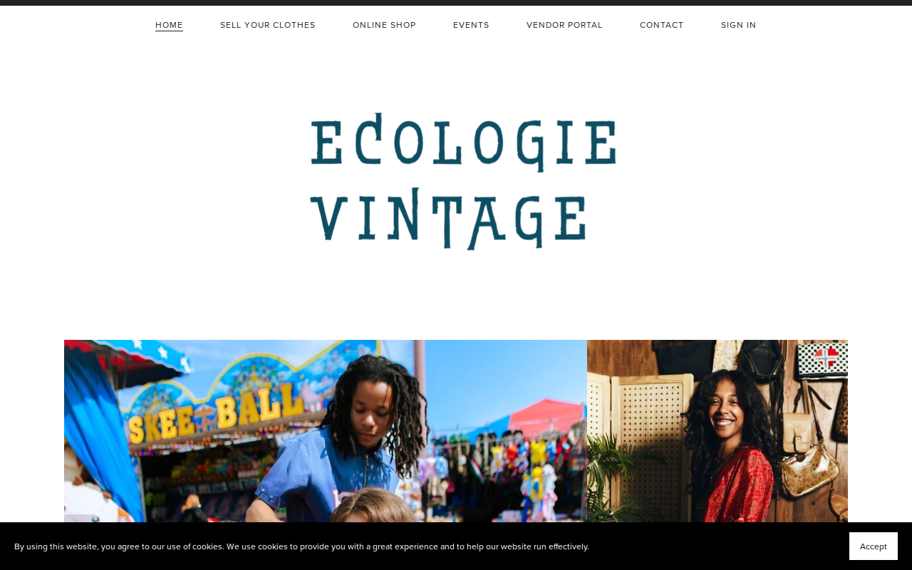 Ecologie Vintage & Resale website preview